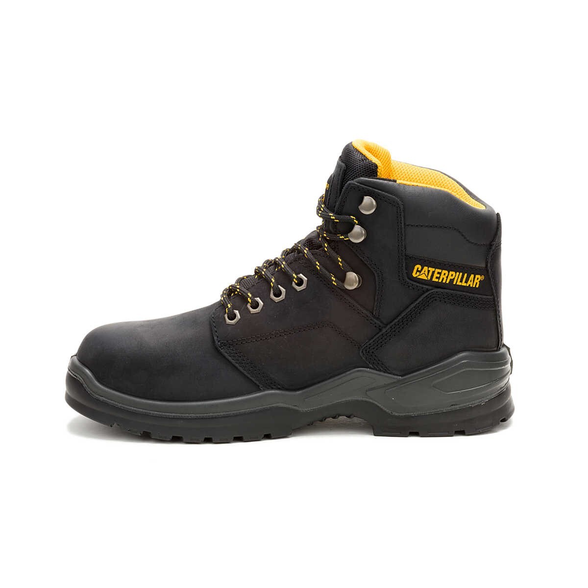 Men's Caterpillar Striver Steel Toe Waterproof Slip Resistant Boots P91786 Black