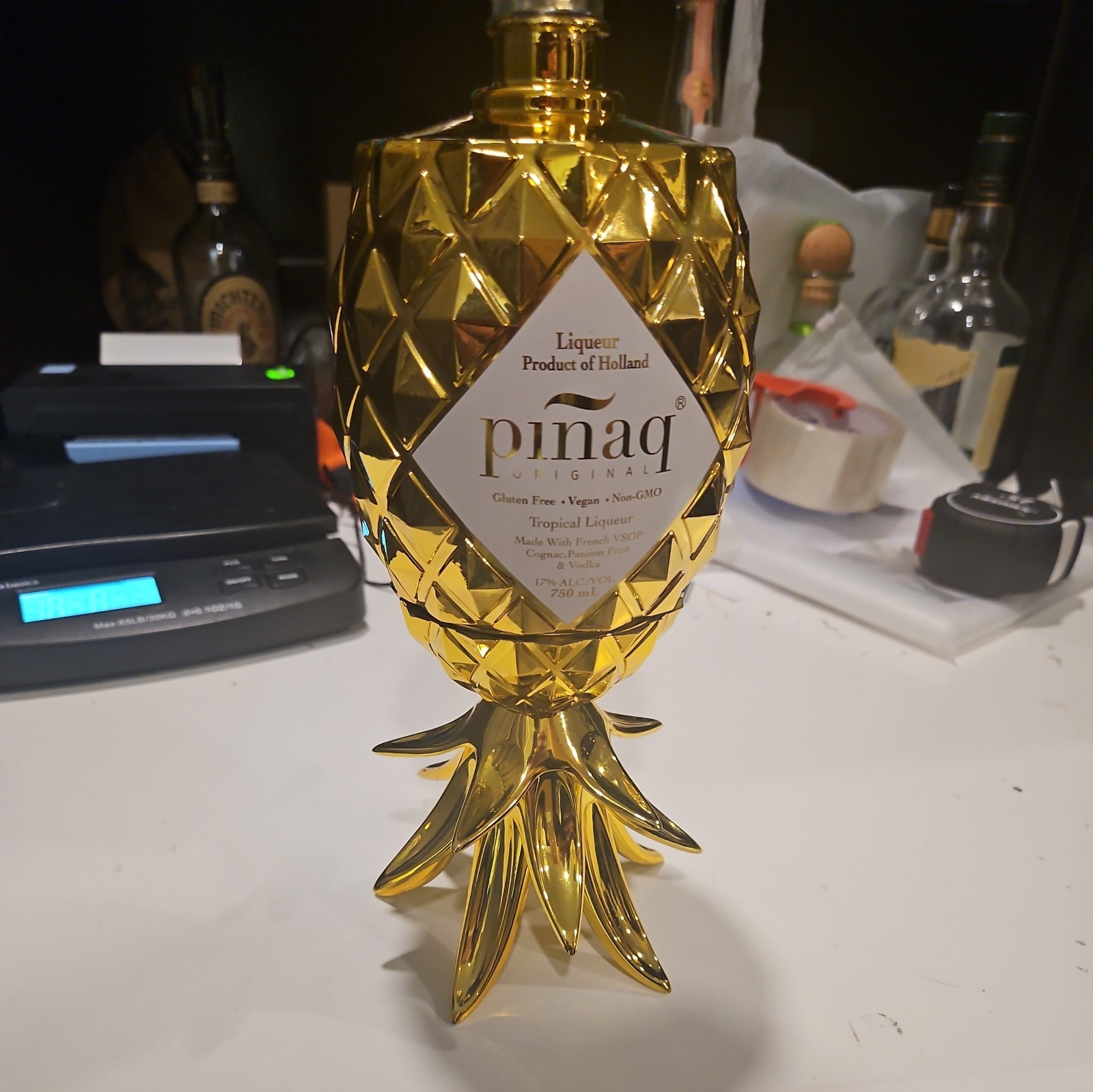 Pinaq Yellow #5 Pineapple Liqueur 750ml Bottle Bar Display - EMPTY