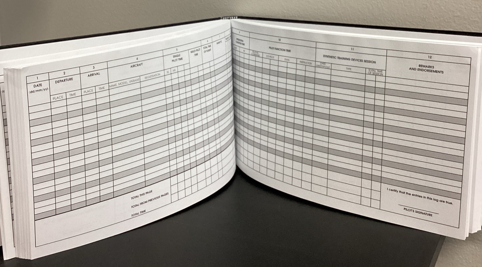 Jeppesen Pilot Logbook