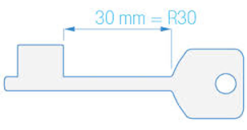 ROSS RDB65 Safe Lock Key Blank Pair-2 Keys. 65mm Length-08952700
