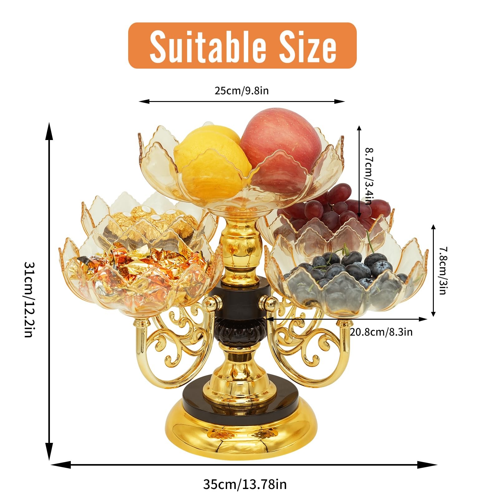 Multi-layer Fruit Tray Rotatable Candy Tray Plastic Fruit Rack Snack Display ...
