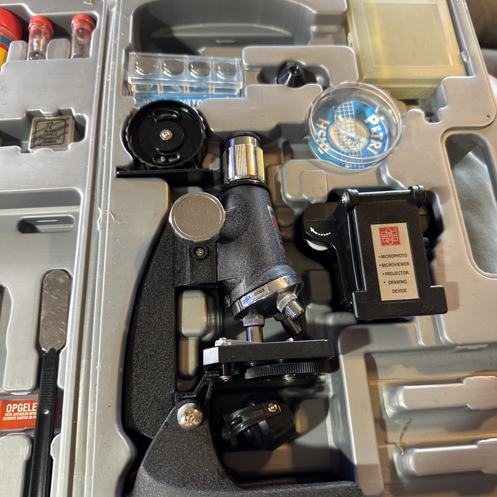 Education Science Deluxe Microscope Set With Carrying Case