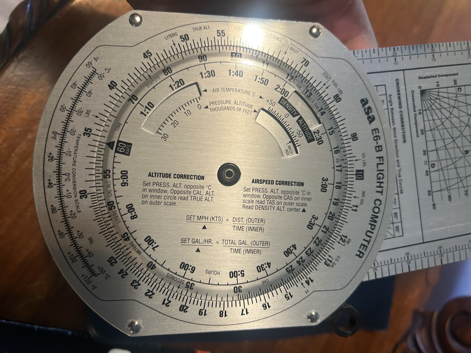ASA E6-B Flight Computer Calculator With Case, Manual