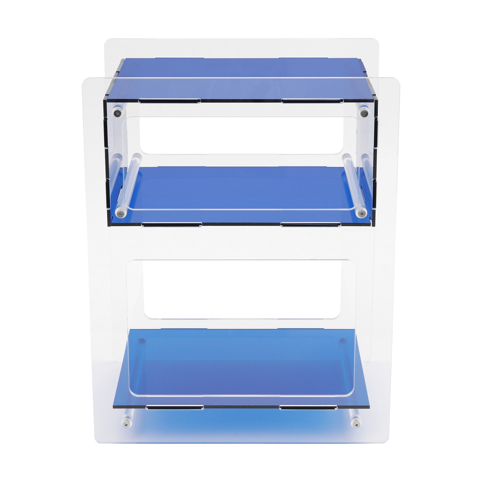 Acrylic Side Table Free Standing Acrylic Nightstand Rectangle Storage Shelf