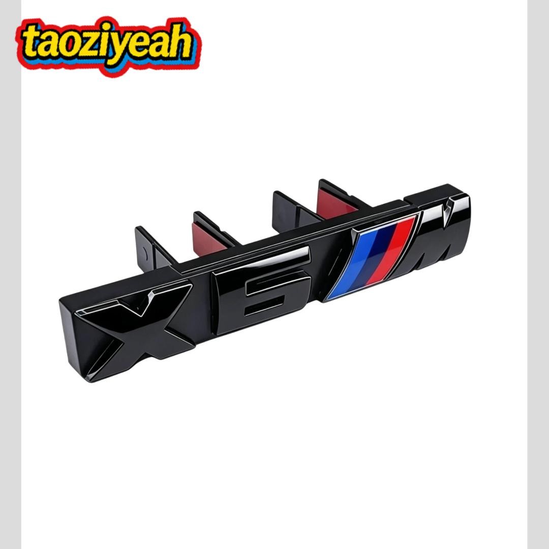 For X6 X6 M Letter Car Front Grid Grill Emblem Badge Sticker Gloss Black New 3D