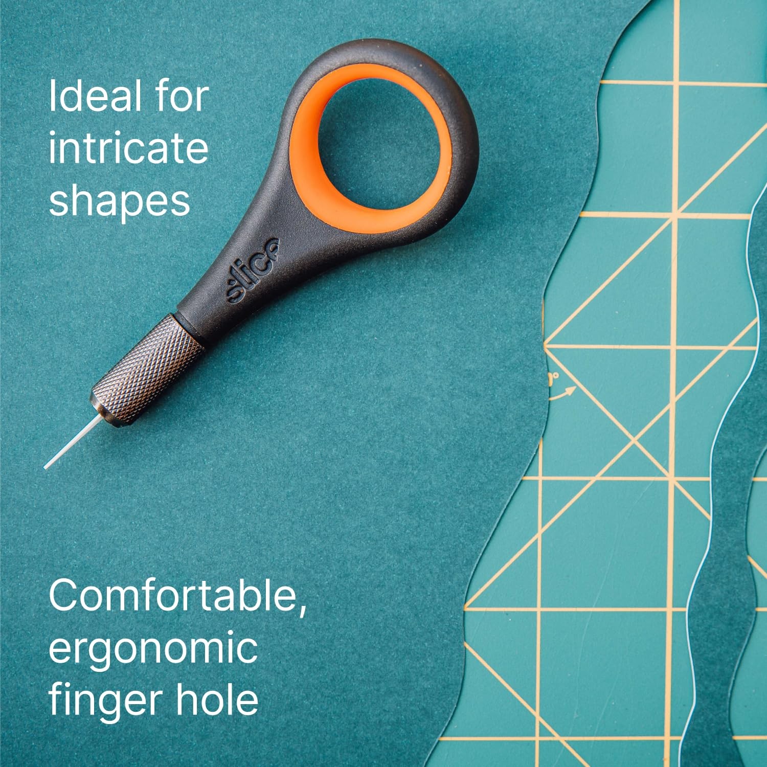 Slice Precision Knife with Unique Handle and Finger Grip, Black (10580)