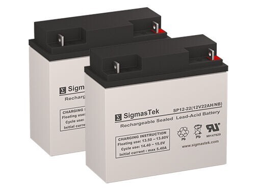 Pride SC53 Elite Traveller Plus Replacement Battery by SigmasTek 12V 22AH 2 Pack