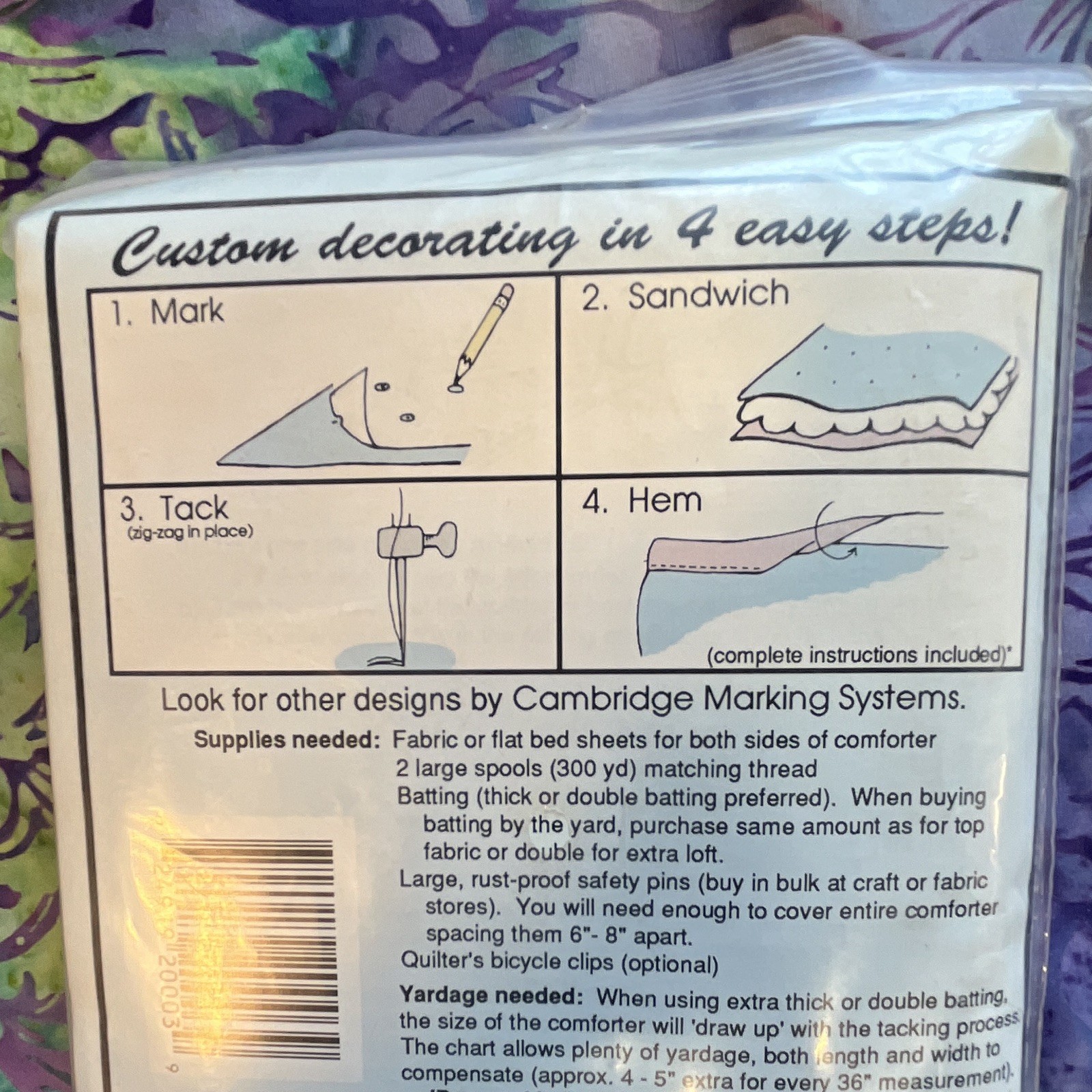 Cambridge Marking Systems Fabric Template Diamonds Quilting Marking System