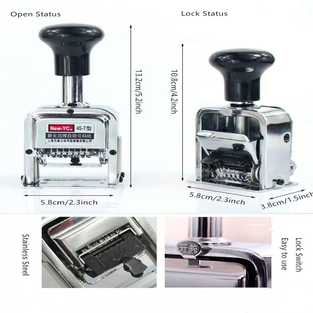 Self Inking Number Stamp 5 Digits Automatic Numbering Machine Metal Number St...