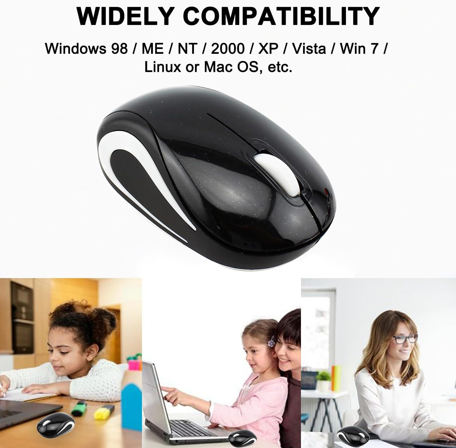 Wireless Cute Mini Computer Mouse - Small Size, Pocket Portable, Compact Travel