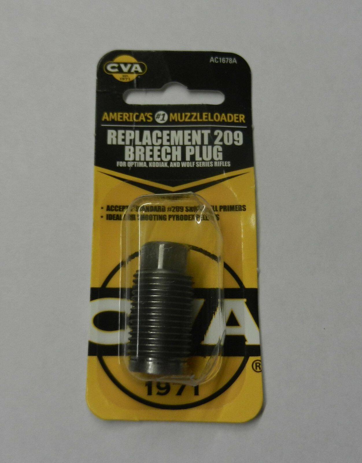 CVA 209 Replacement Breech Plug; For Optima, Kodiak, & Wolf Series; AC1678A