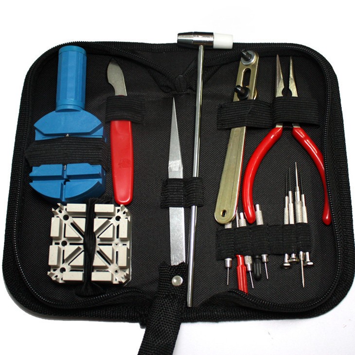 16pcs Watch Repair Tool Kit for Watchmaker Back Case & Strap Maintenance