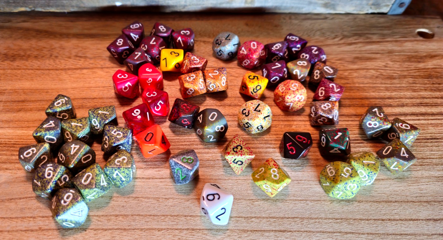 10 Sided (D10) Chessex Dice - Various colors and styles Qty 1