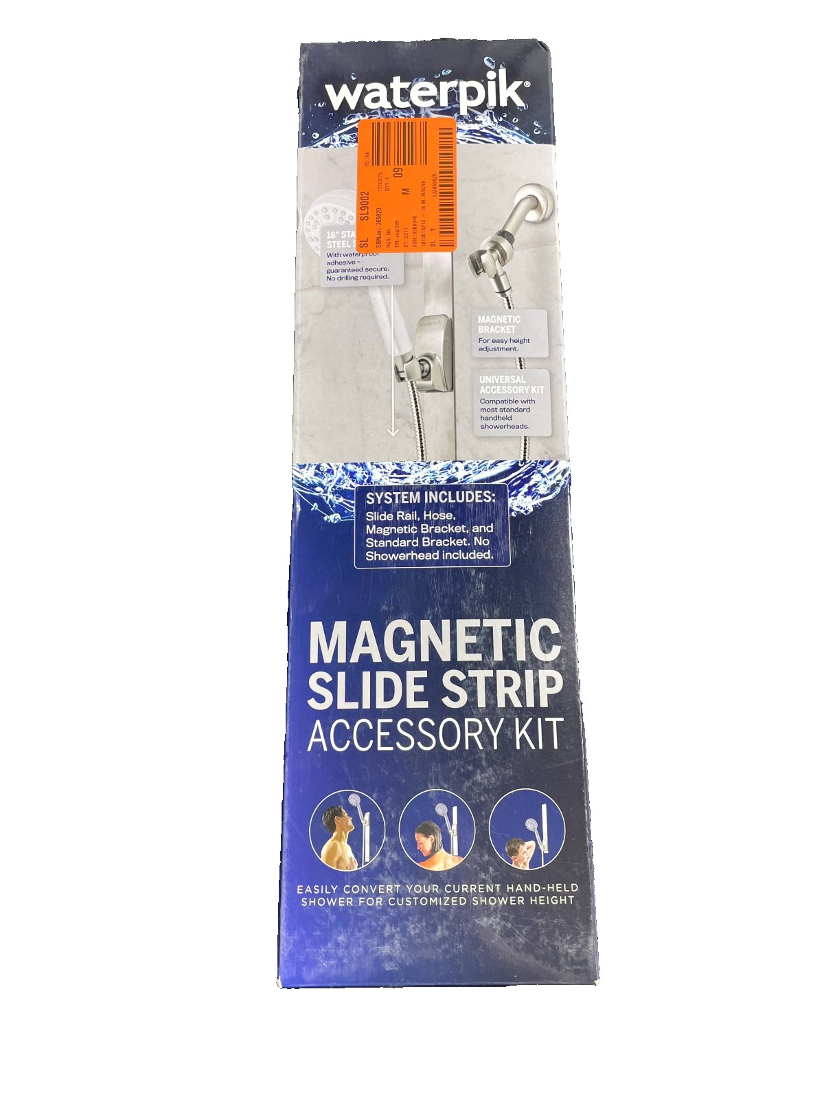 Waterpik 18" Brushed Nickel Magnetic Shower Slide Strip Accessory Kit MGS-009ME