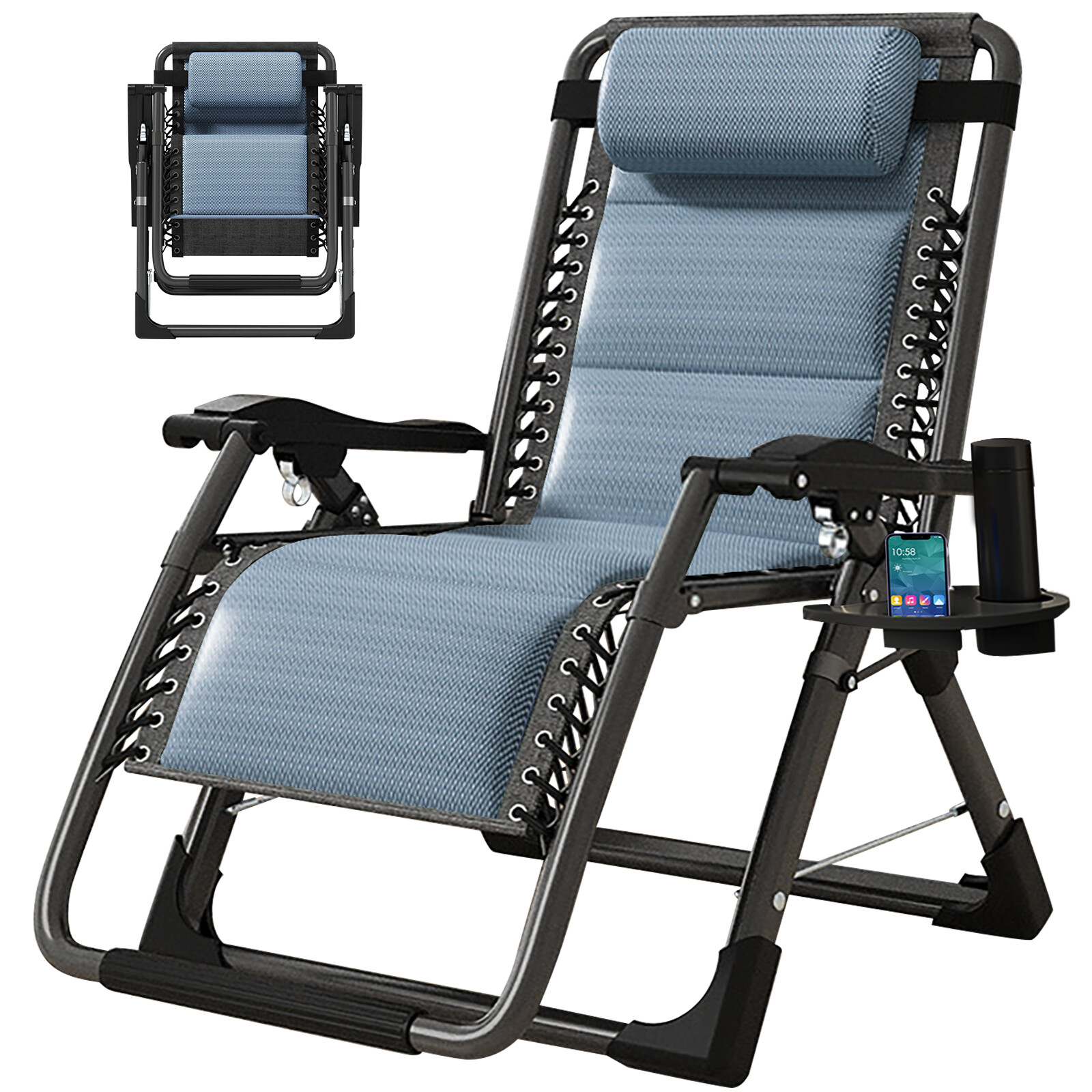 MOPHOTO Zero Gravity Chair Recliner Chaise Lounge & Mattress for Outdoor Indoor