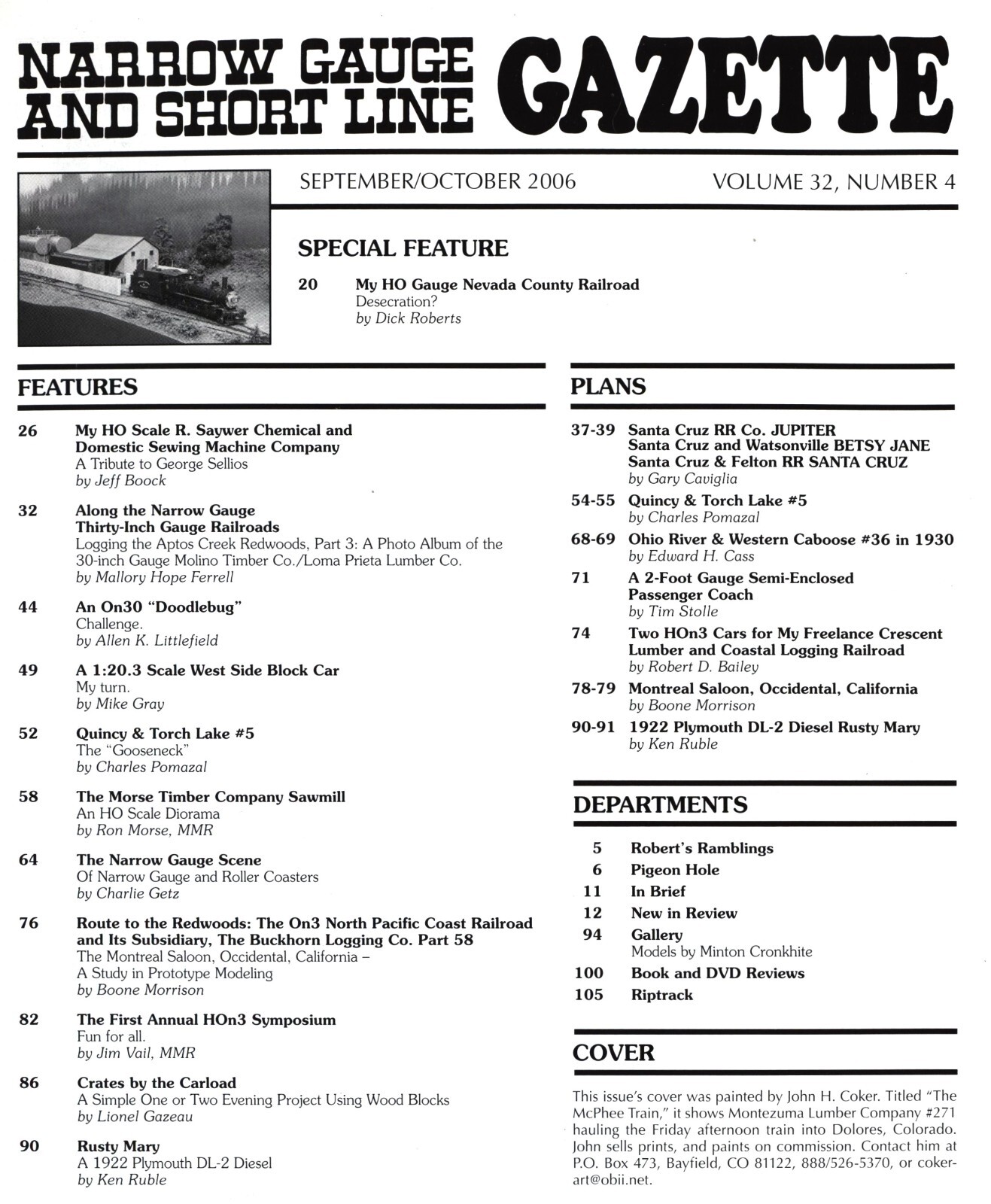 Narrow Gauge and Short Line Gazette Magazine Sep/Oct 2006 Quincy & Torch Lake #5