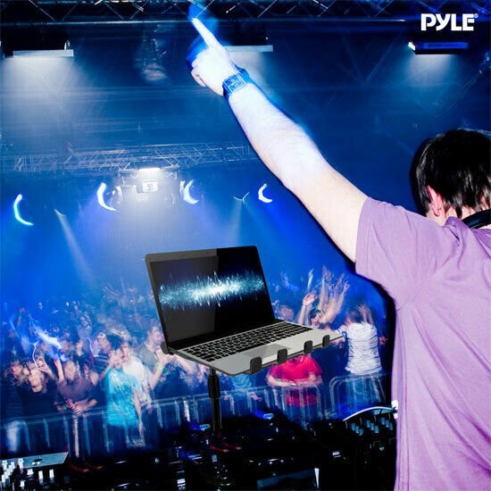 Pyle pro PLPTS55 Universal Portable Foldable Telescoping Height DJ Laptop Stand