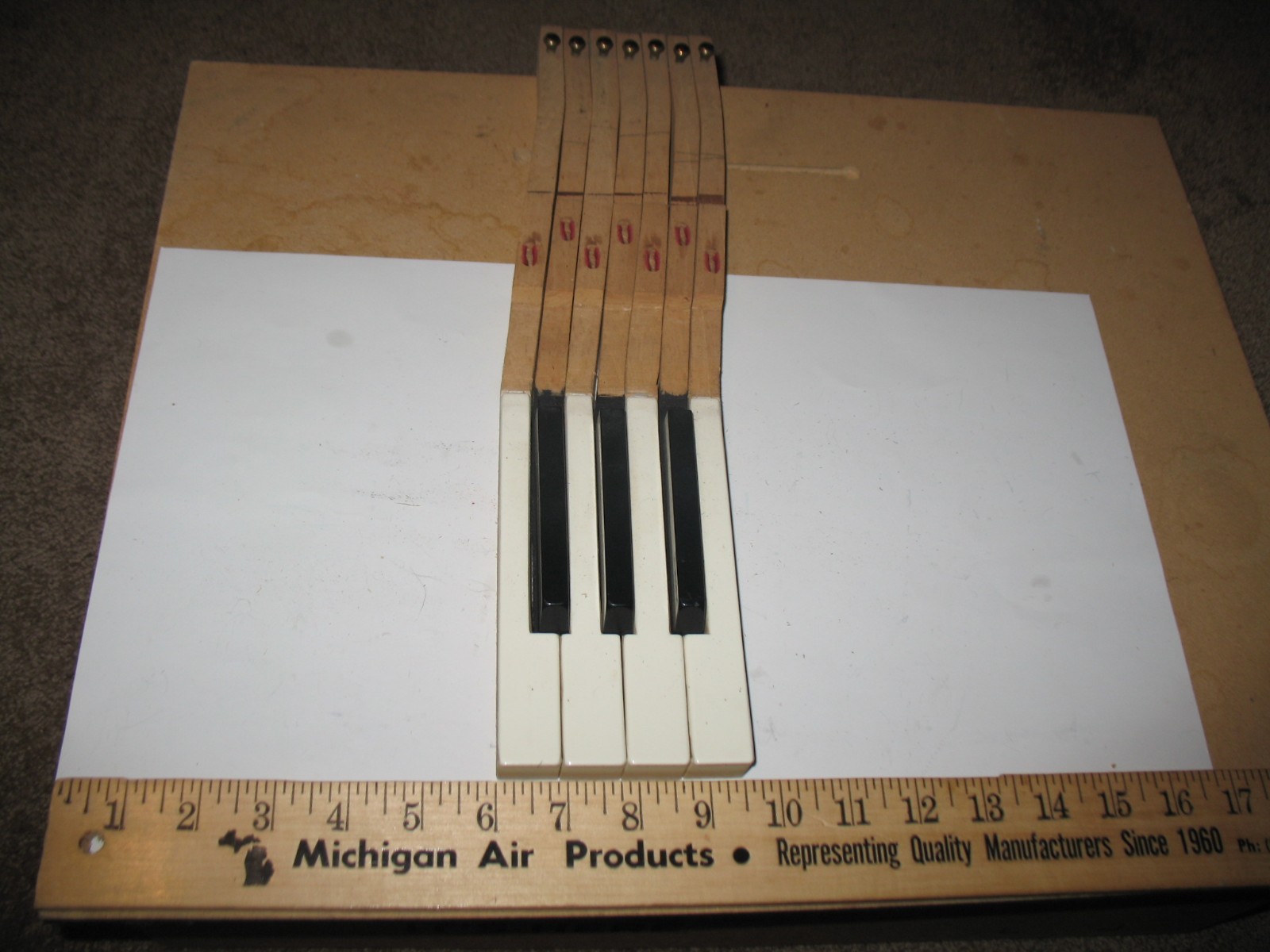7 VTG CHICKERING & SONS PIANO BLACK & WHITE KEYS SALVAGE WALL ART DECOR LOT I