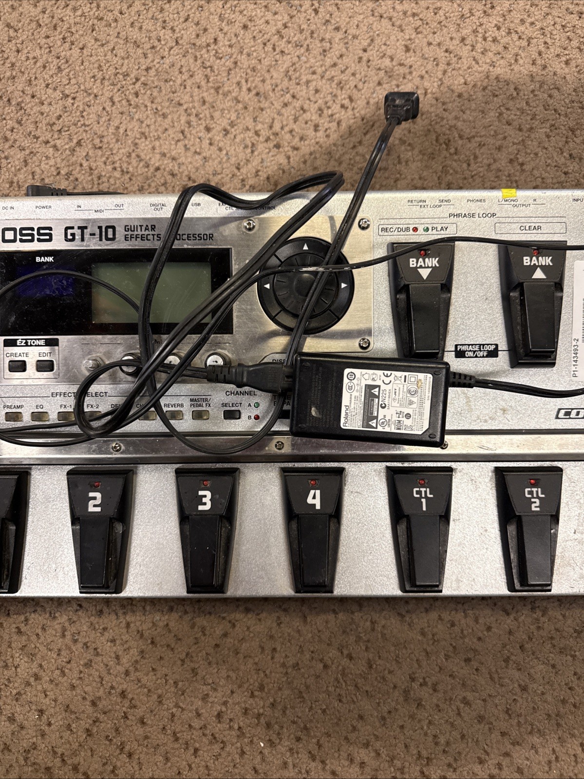 Boss GT-10 Guitar Multi Effects Processor Pedal Board w/Power Cord
