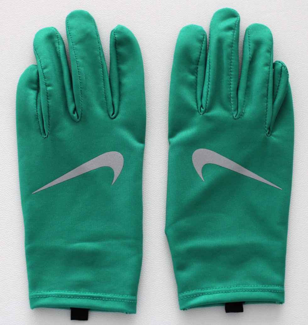 Nike Miler Gloves Running Adult M/L Dri-Fit Lucky Green/Silver