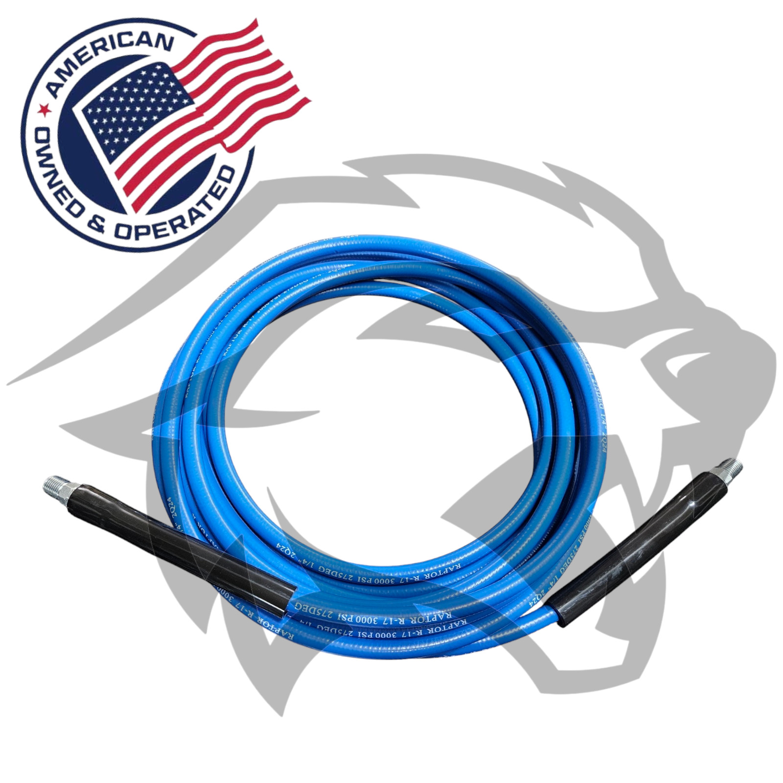 1/4" 25FT CARPET CLEANING SOLUTION HOSE BLUE STEEL BRAIDED 3000PSI