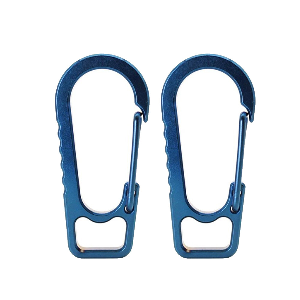 2pc Titanium Alloy Carabiner Spring Snap Hook Clip KeyChain Quick Release Buckle