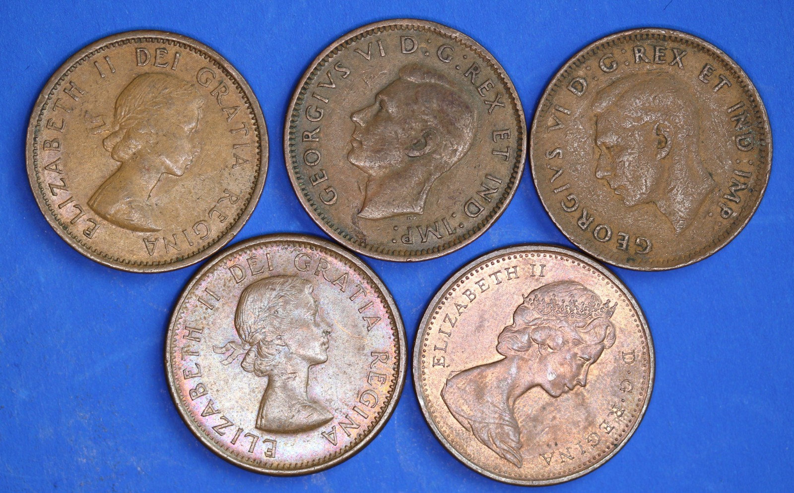 George VI & Elizabeth II Canada One Cent coins [34849]