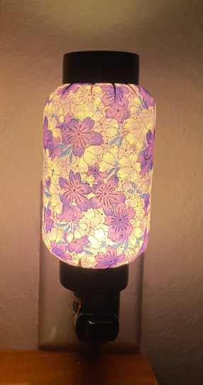 Purple flowers Oriental Japanese Washi Night Light Lamp Candle Home Decor' gifts