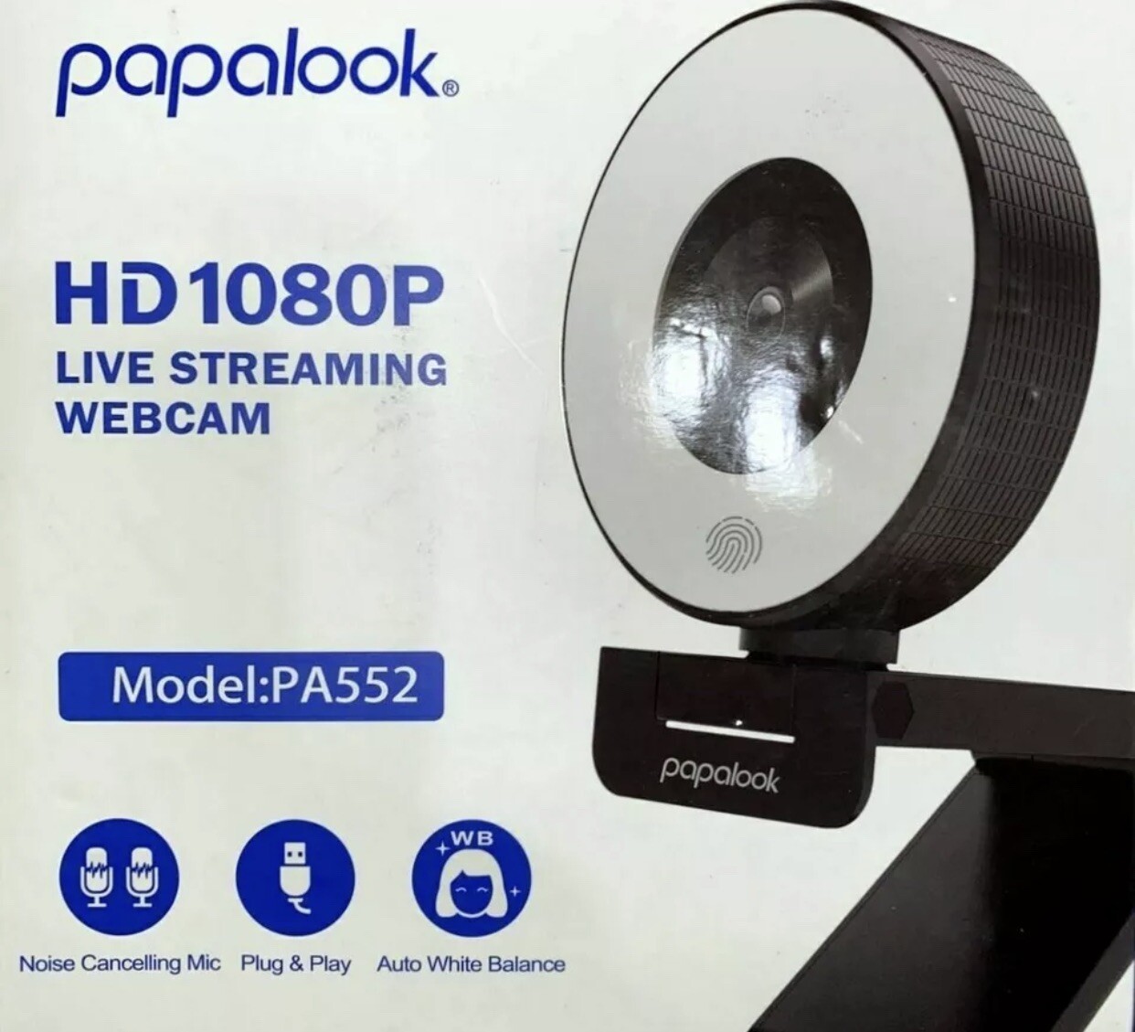 Webcam Live Streaming Webcam Studio-Like Ring Light Papalook PA552 HD 1080P