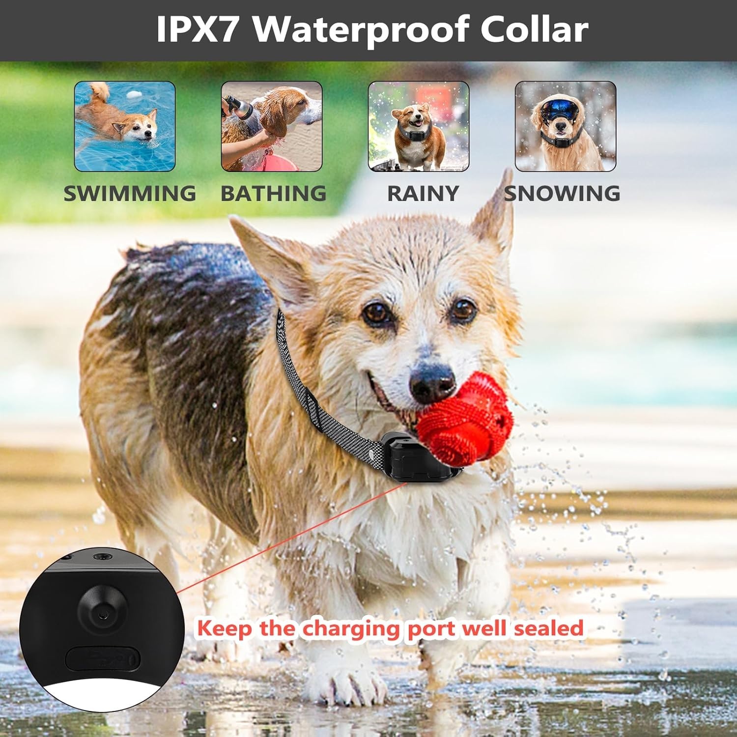 Spray Bark Collar for Dogs Remote 4 Modes Vibration Sound 1000FT Range ALL SIZE