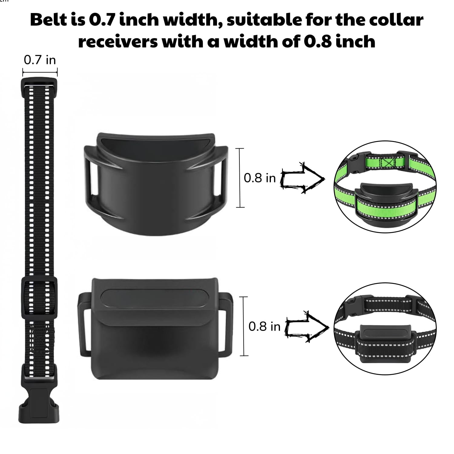 Training Collar Replacement Straps Adjustable Nylon Bands for E-Collars & Sho...