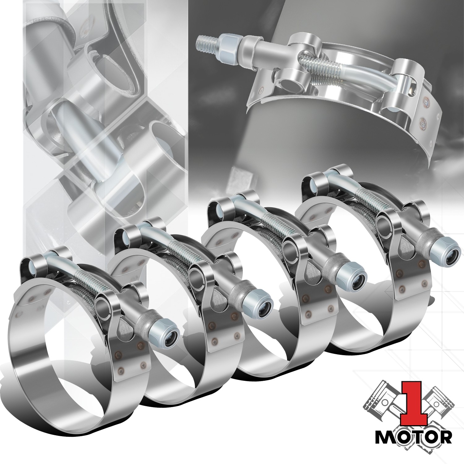 4 X 2" Stainless Zinc Turbo Intake Exhaust Inter Cooler Silicone T-Bolt Clamp