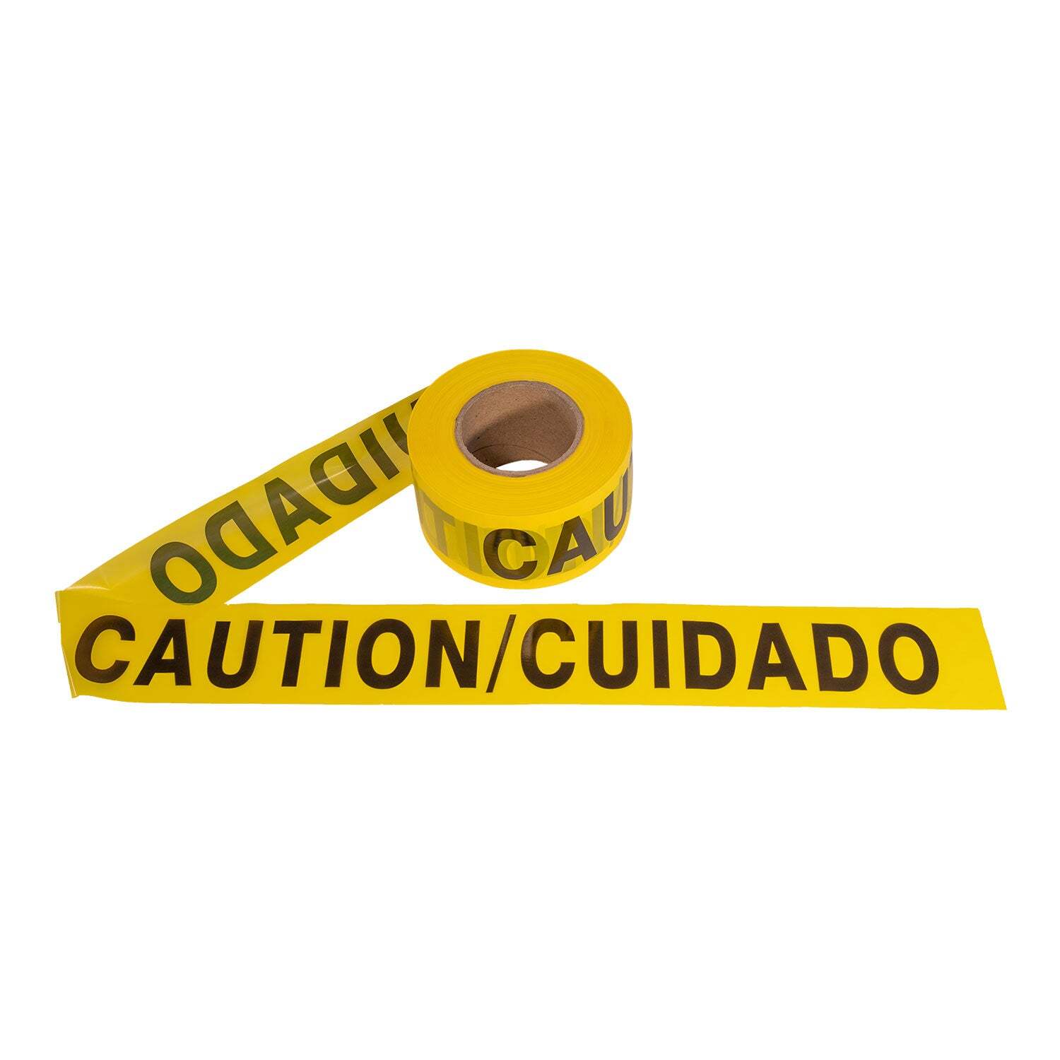 YELLOW, "CAUTION/CUIDADO" 3" X 1000' HAZARD WARNING BARRICADE TAPE, 12 ROLLS