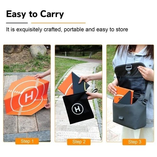 US Drone Landing Pad Portable Foldable 20in PU Double-Sided Waterproof Helipad
