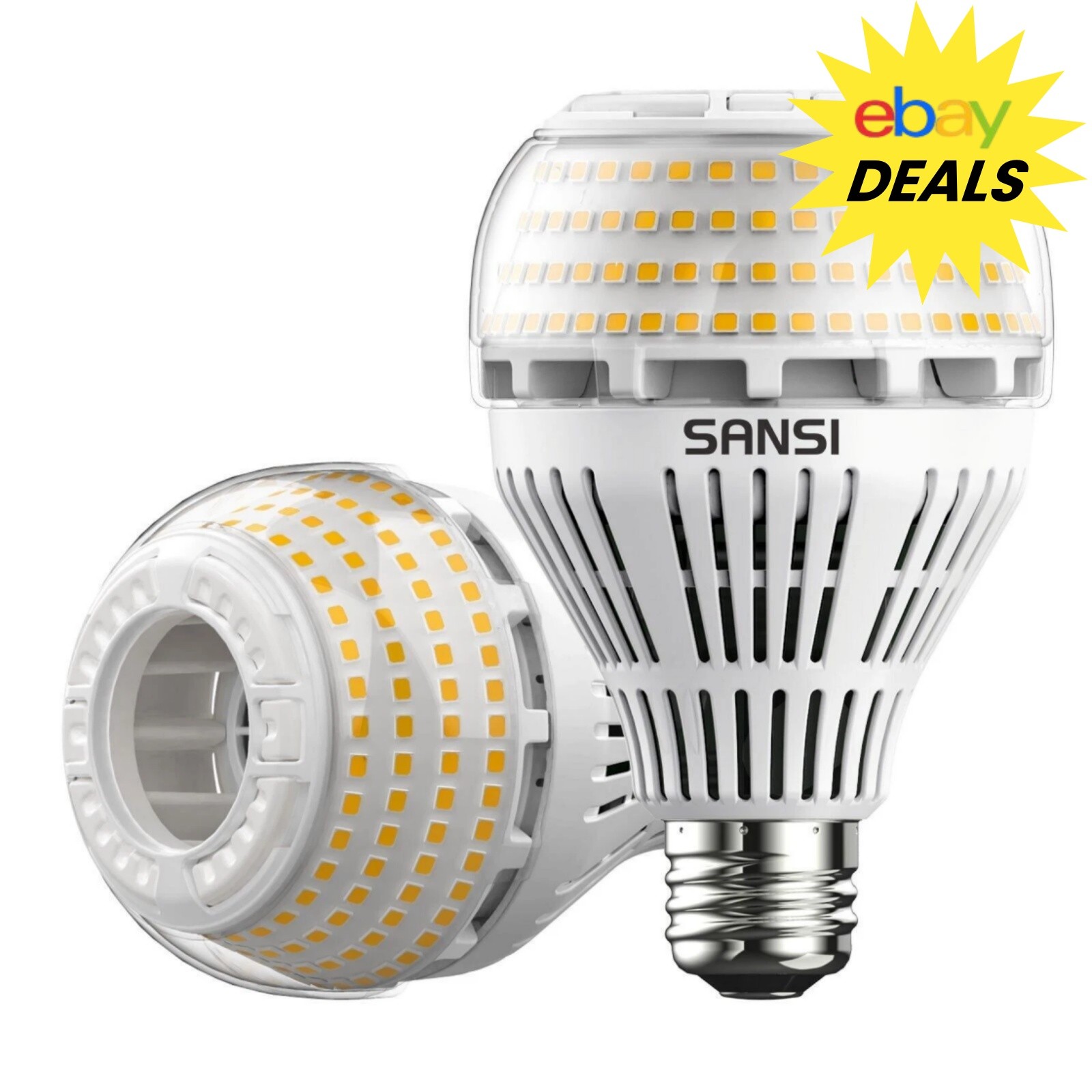 2 pcs LED Light Bulb 250W Equiv. 27W 5000K/3000K 4000lm Home Lamp Bulb SANSI