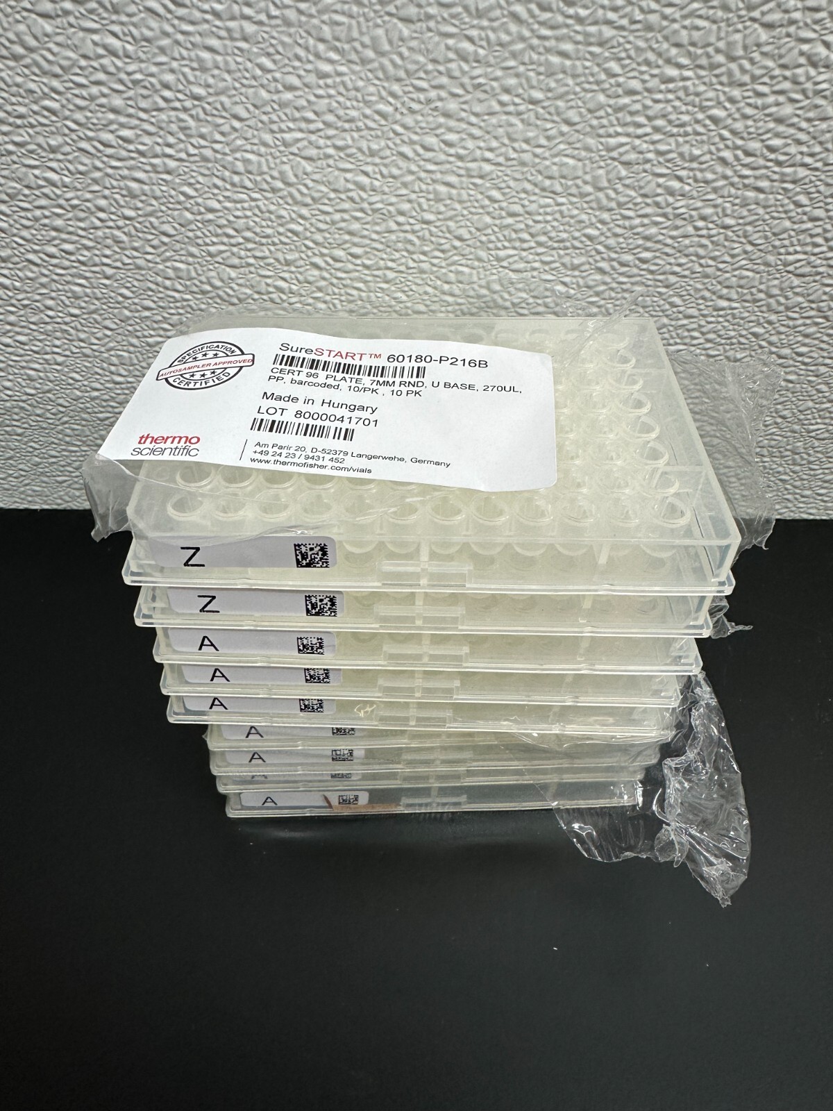 Thermo Scientific REF 60180-P216B Cert 96 Plate 7MM RND U 270uL