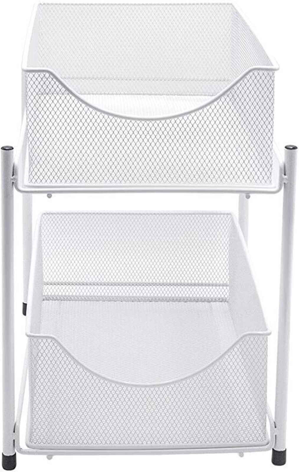 Sorbus Home 2-Tier Organizer Baskets w/ Mesh Sliding Drawers White SHL-DRW2-WH