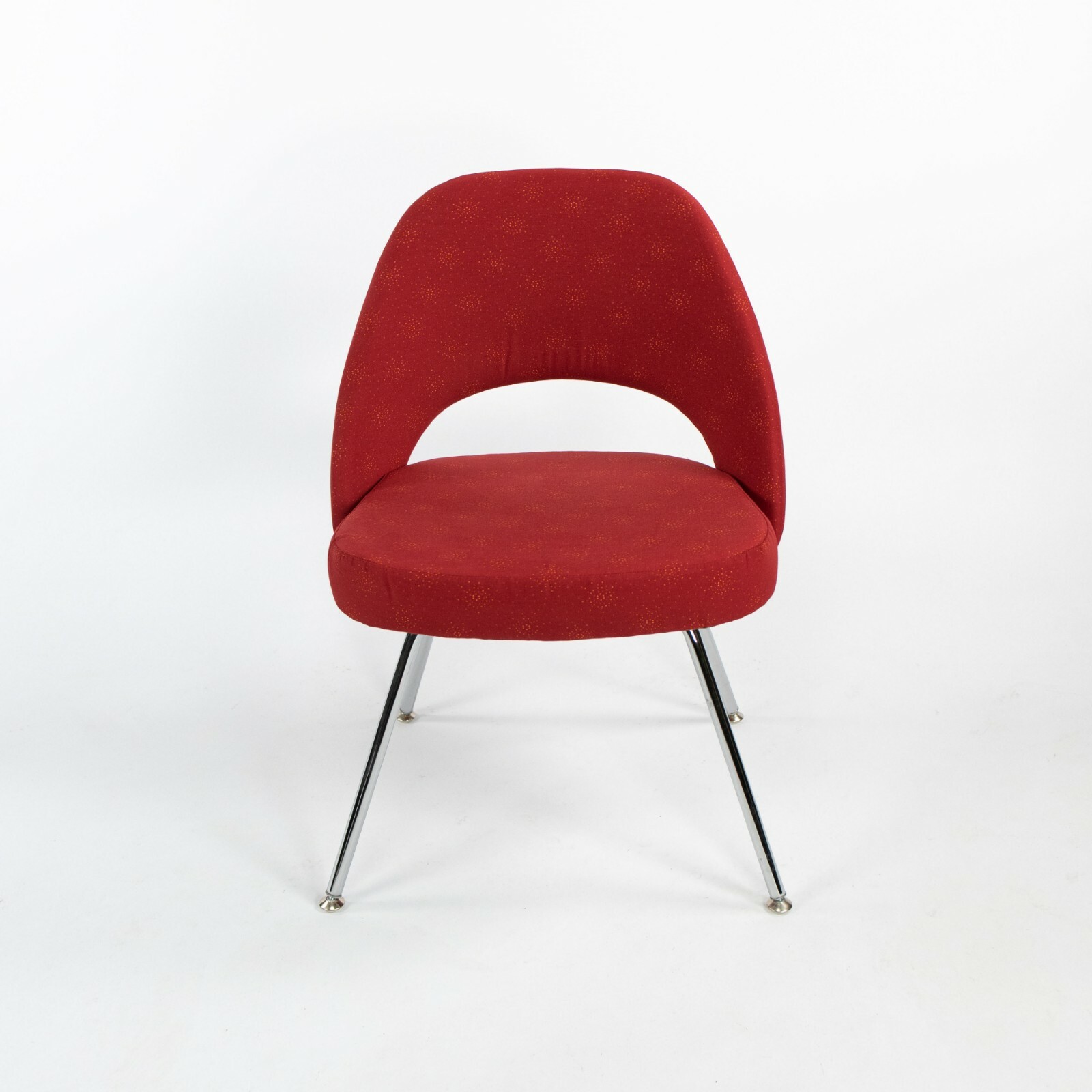 2018 Eero Saarinen for Knoll Armless Executive Chairs in Star Struck Red Fabric