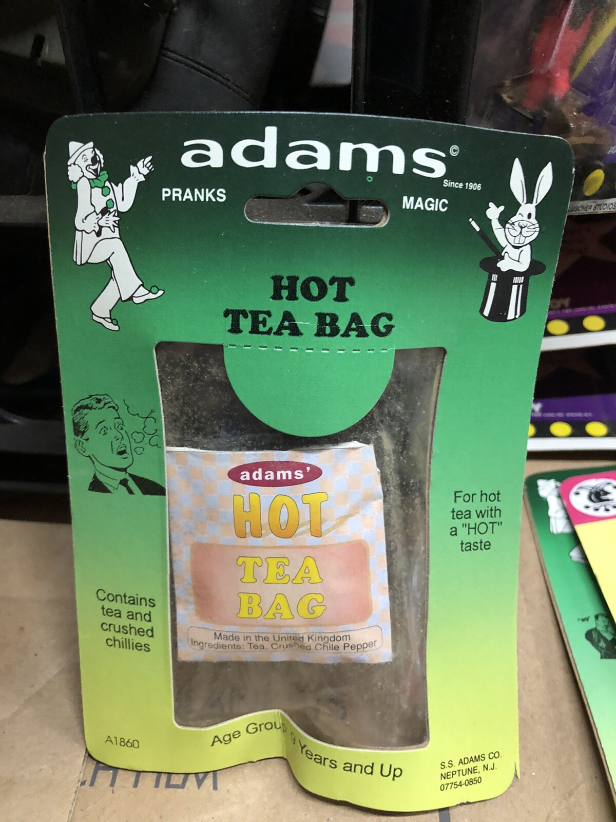 Adams Classic Gags & Jokes the hot tea bag gag new old stock stretch pack rare