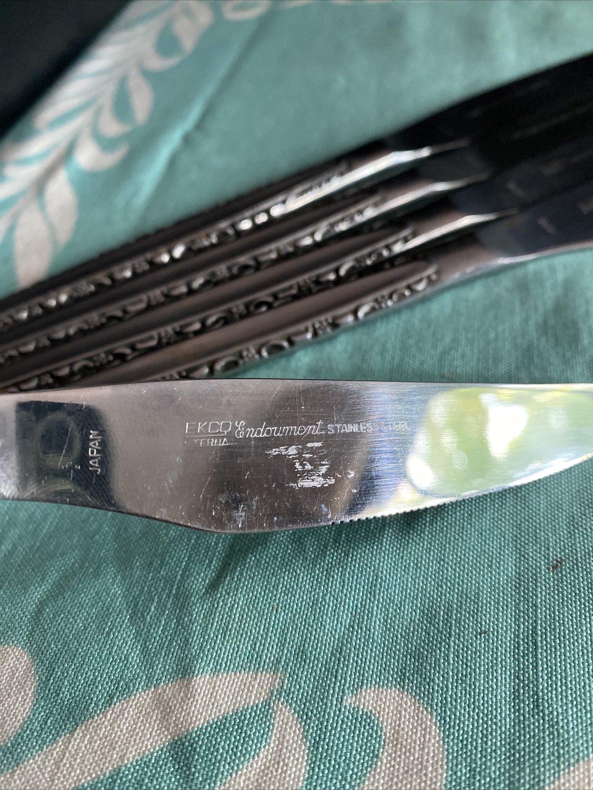 5 Vintage Ekco Eterna ENDOWMENT Stainless Flatware Dinner Knives