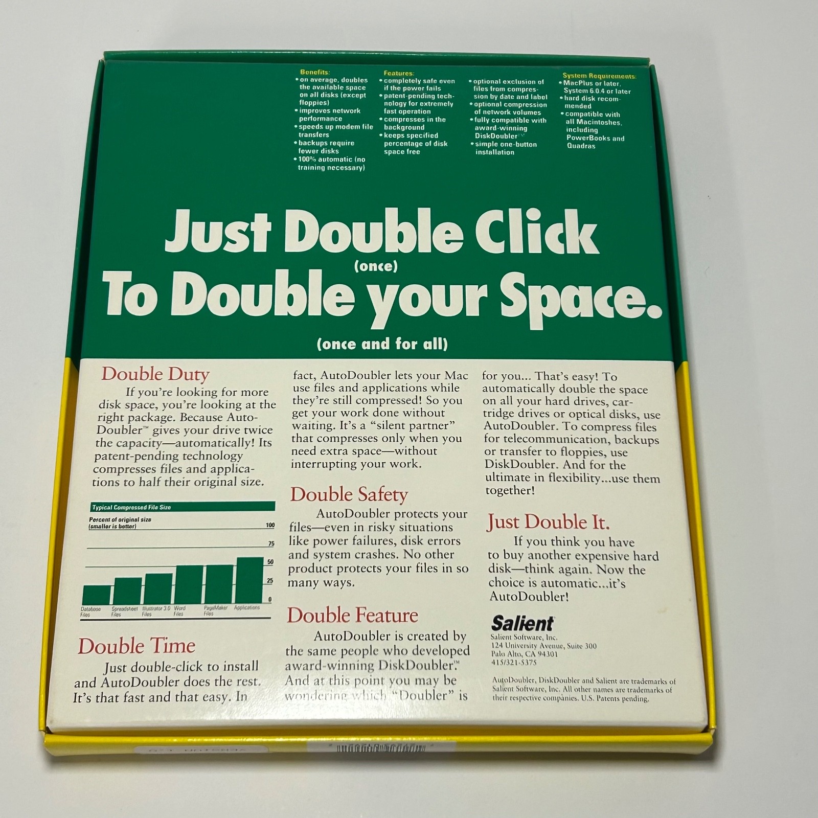 1992 Auto Doubler for Macintosh Fifth Generation Systems 3.5" Disk Original Box