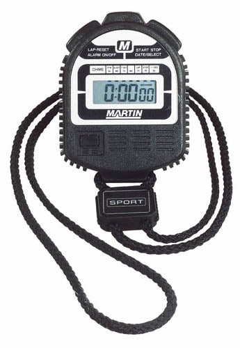 Martin SW100 Digital Stopwatch, 1/100 Sec Precision, Split Timing, Large LCD