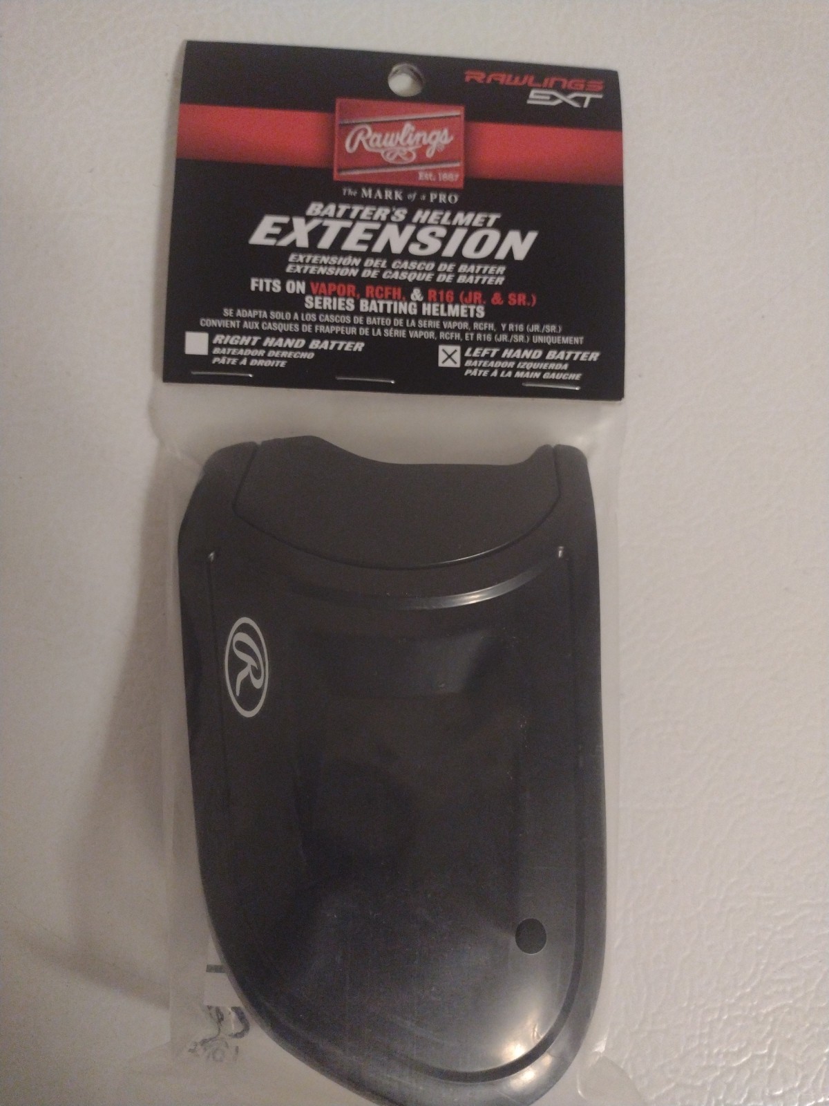 RAWLINGS EXT Left-Hand BATTER HELMET EXTENSION Jaw Guard Vapor RCFH R16 JR. SR.