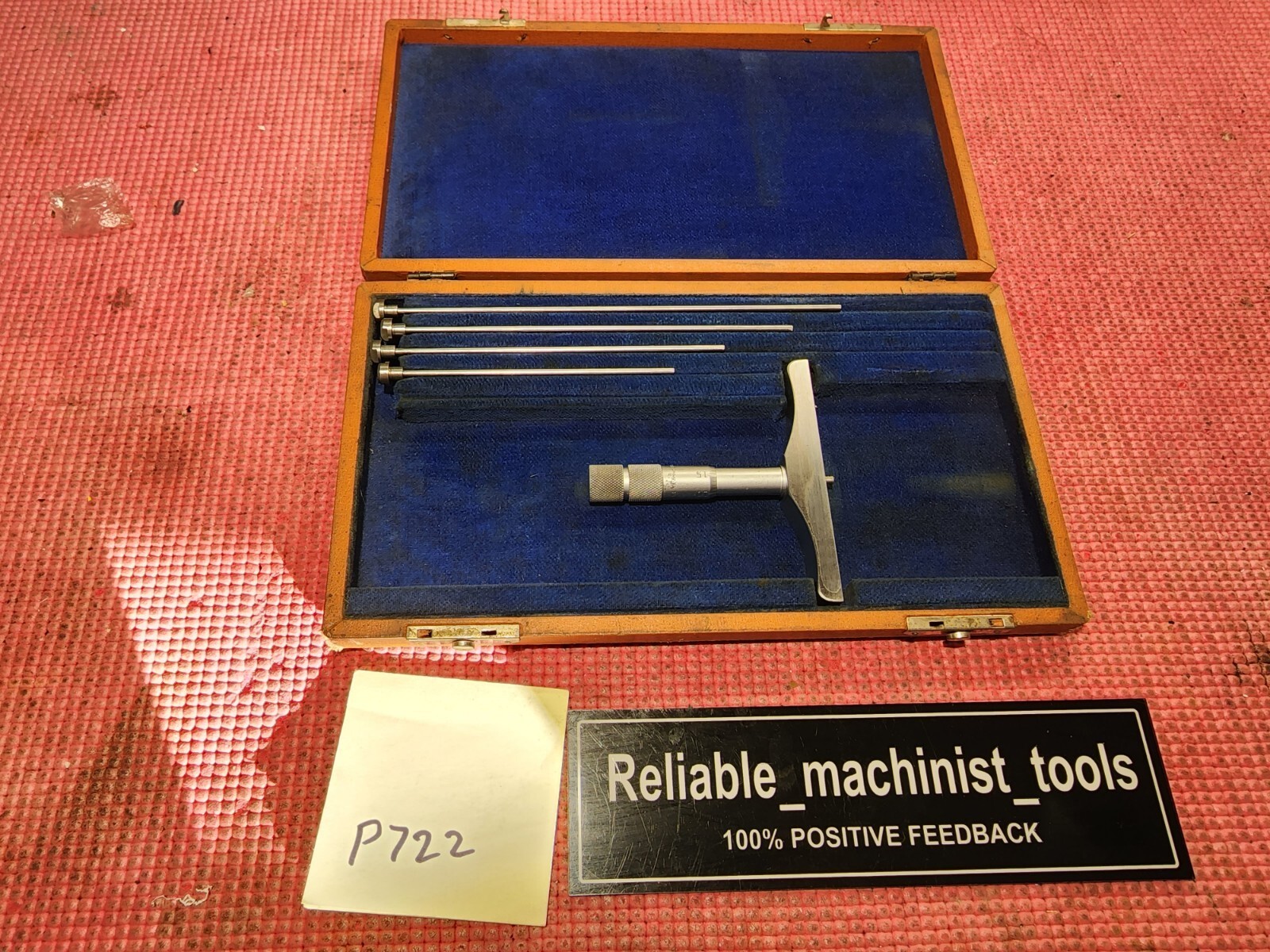BROWN SHARPE Depth Micrometer, 0-5" Range, .001" Graduation, 4" Base (P722)