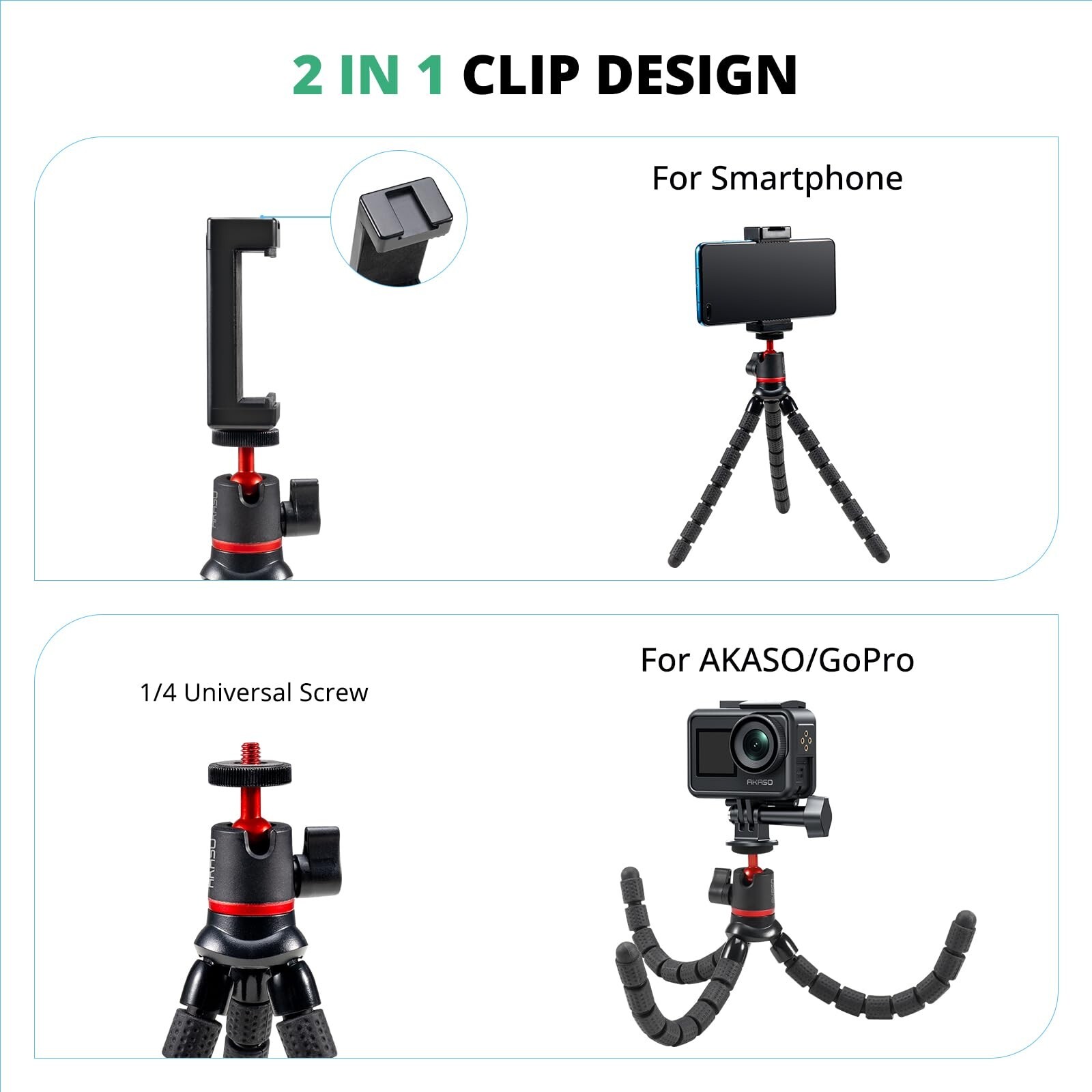 AKASO Action Camera Accessories Kit Compatible with AKASO Action Camera EK700...