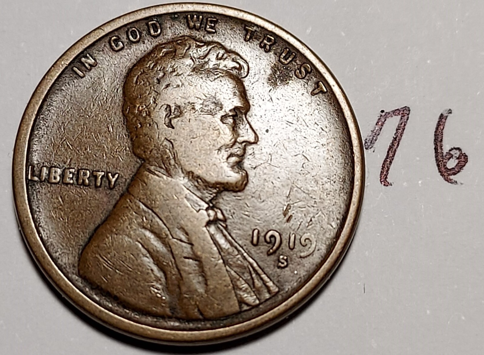 1919-S Lincoln Wheat Cent Fine #76