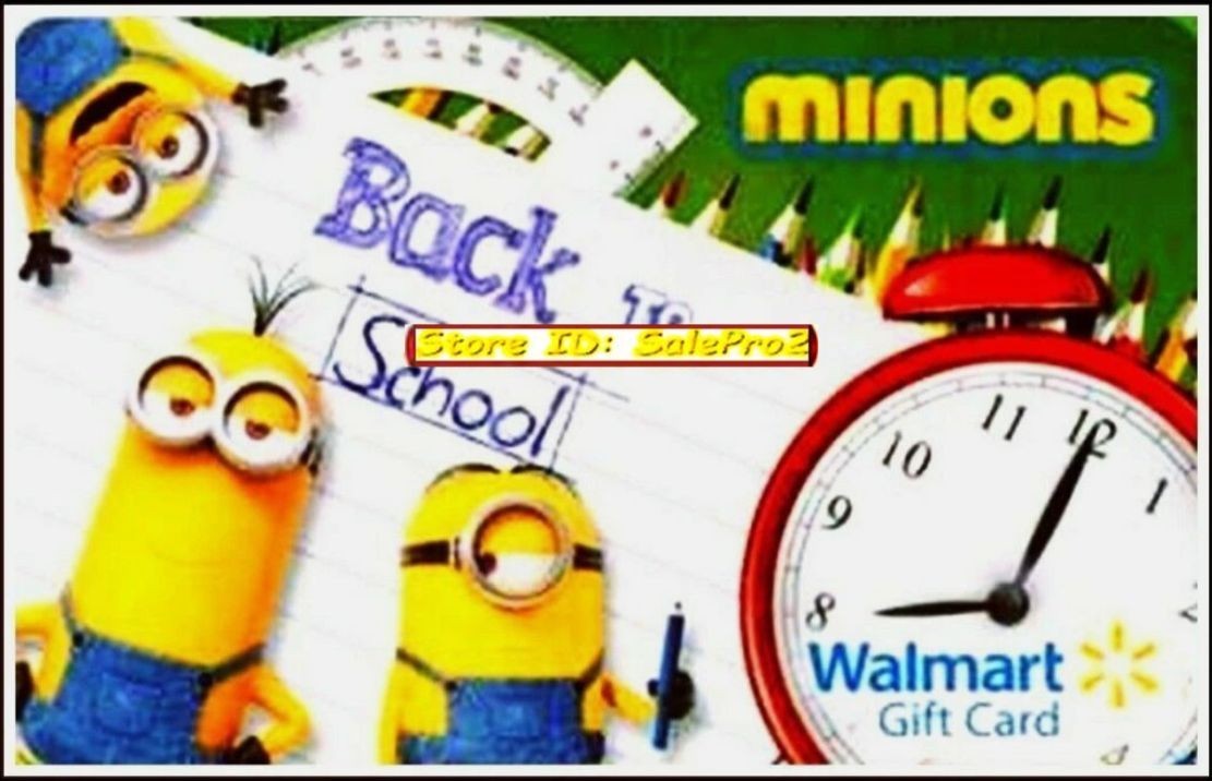 WALMART MINIONS UNIVERSAL STUDIO BACK TO SCHOOL TIME RARE COLLECTIBLE GIFT CARD