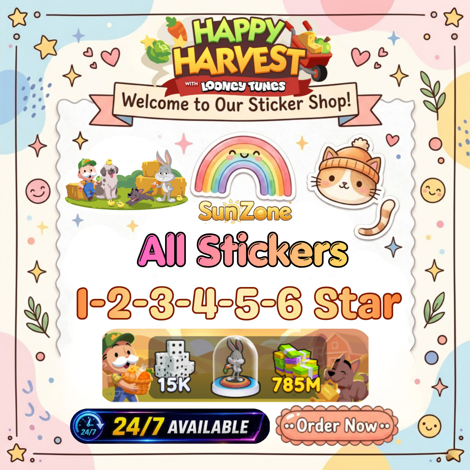Monopoly_Go 🌻 Album  Happy Harvest All stickers 1⭐-6 ⭐Star ⚡24/7 Available