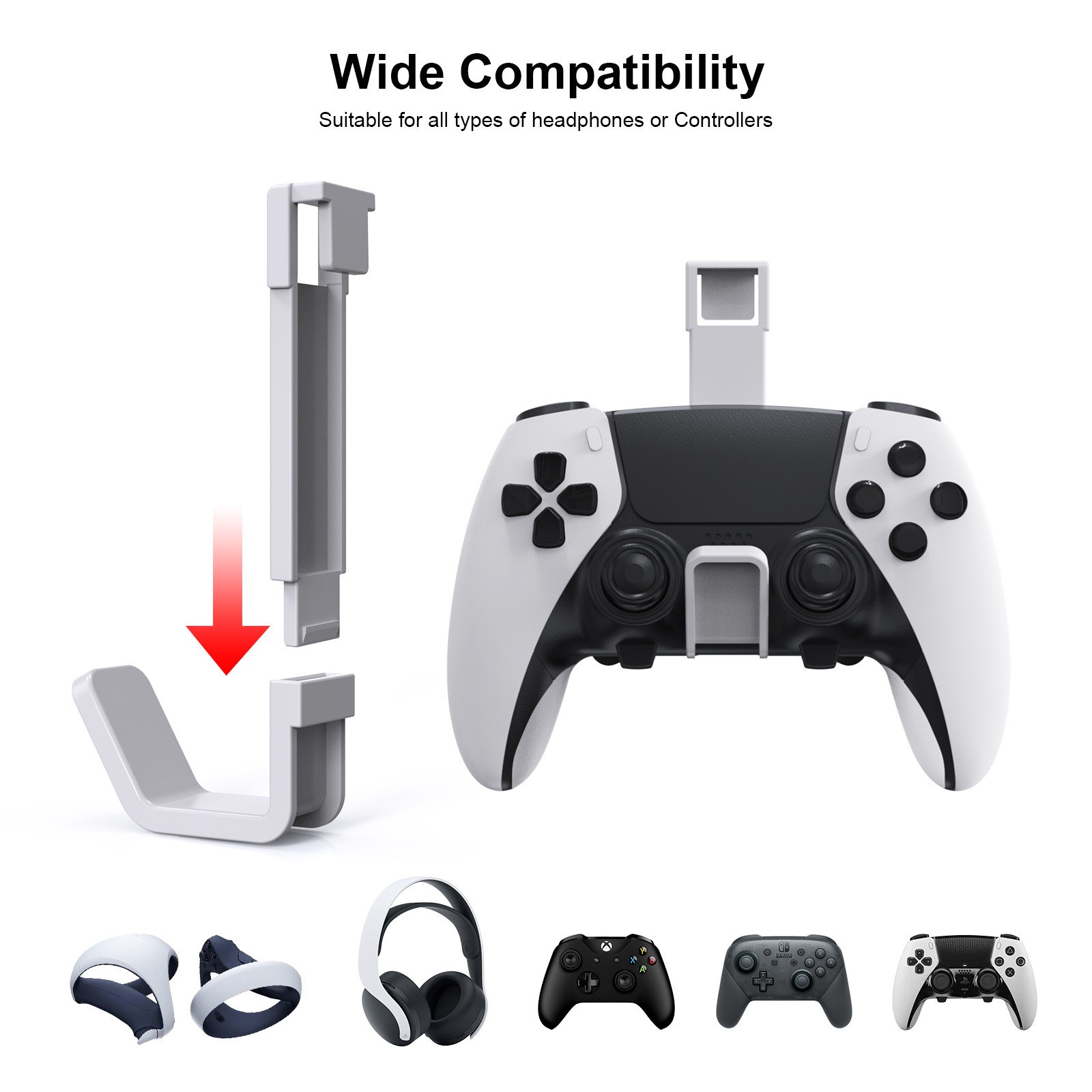 For PS5/PS5 Slim Console 1 Pair Gaming Controller Hanging Holder Accessories*
