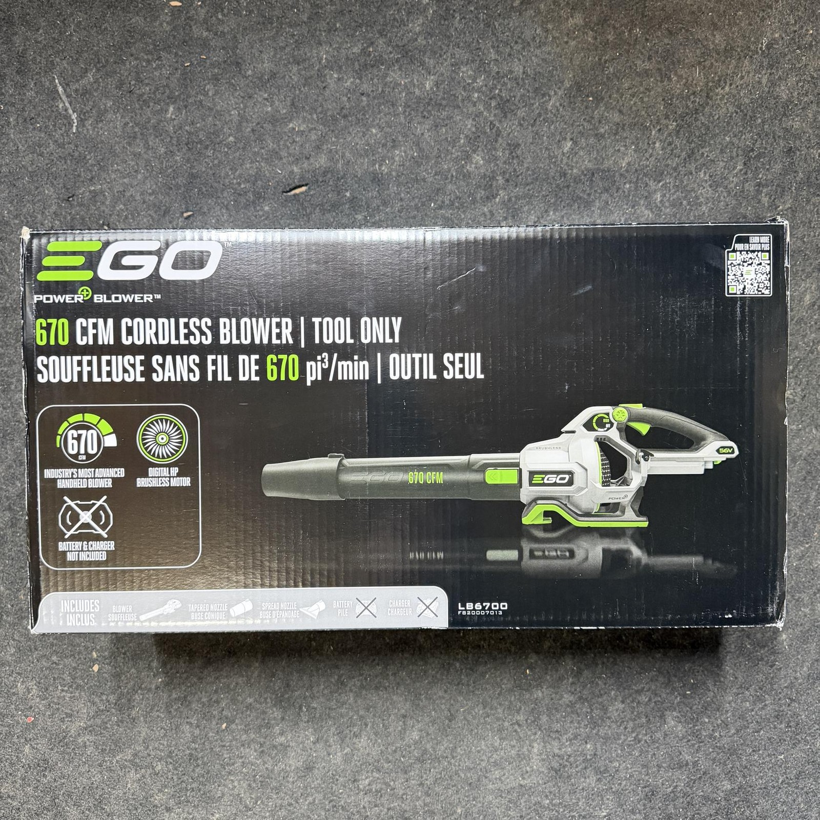 EGO Power+ LB6700 Leaf Blower, Cordless Electric 670 CFM (FOR PARTS OR REPAIR)